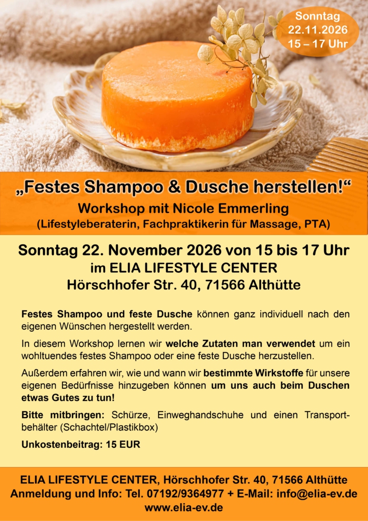 Workshop "Festes Shampoo & Dusche" am 22.11.26 von 15-17 Uhr